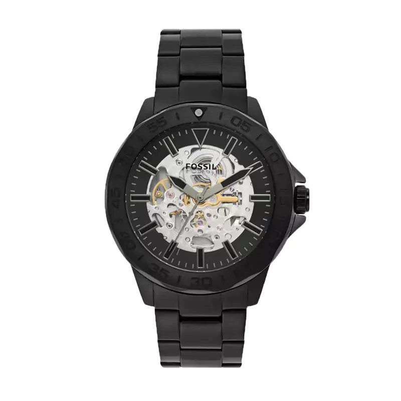 Fossil Bannon Automatic Skeleton Dial Black Men's Watch- BQ2679